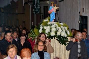 Procesión del Rosario de la Aurora de María Auxiliadora por Los Llanos de Telde (Foto TA)