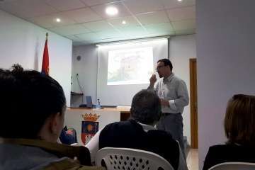 Didáctica charla de Galindo sobre el patrimonio cultural canario (Foto TA)
