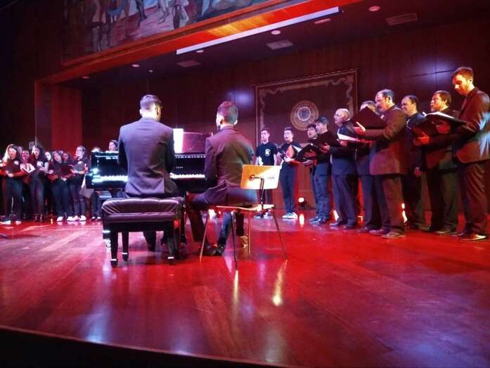 Momento del concierto benéfico de esta semana en la Sala Paraninfo de la ULPGC (Foto TA)