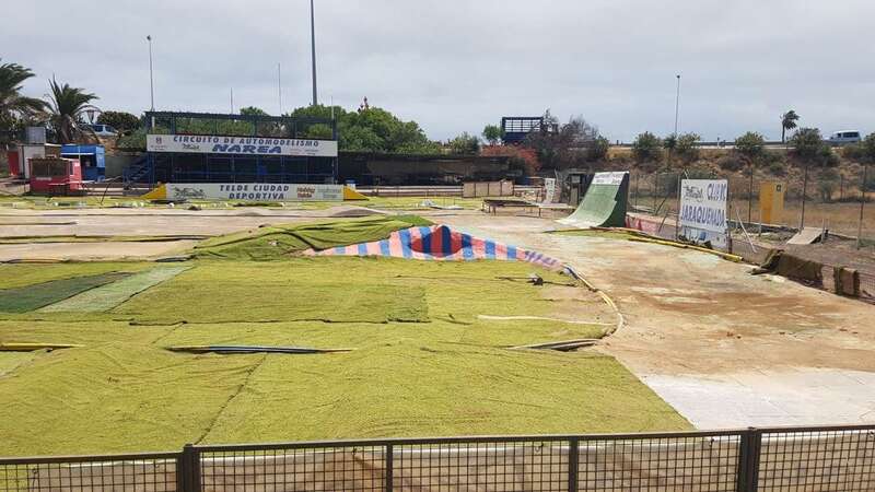 Obras de remozamiento del Circuito de Automodelismo de Narea (Foto TA)