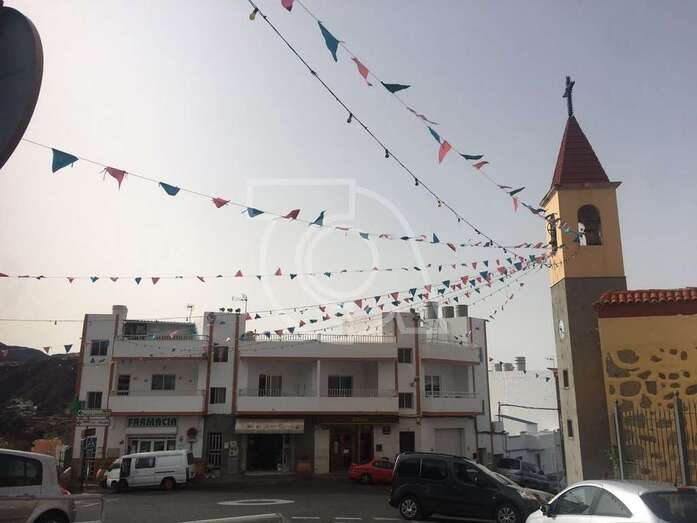 Centro urbano de Lomo Magullo, engalanado para sus fiestas patronales (Foto TA)