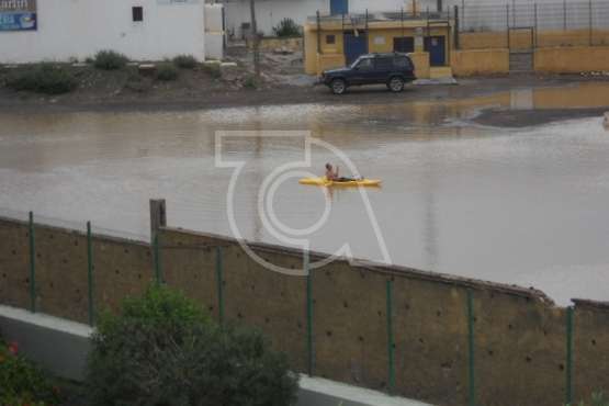 Piragüismo en el 'lago' de Melenara-Telde (Foto José Martín Feo y José Peña Falcón)