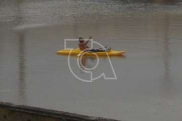 Piragüismo en el 'lago' de Melenara-Telde (Foto José Martín Feo y José Peña Falcón)
