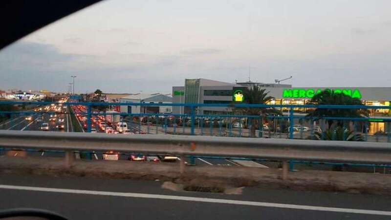 Colapso en la tarde de este viernes en la GC-1 a la altura de La Mareta (Foto TA)