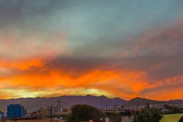 Atardecer mágico en las medianías de Telde (Foto Antonio Rico)