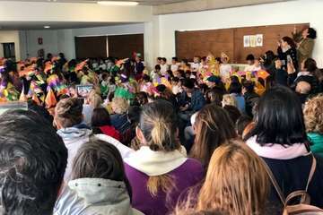 Los Nietos de SaryMánchez y Las Golisnionas dan la murga en los colegios de Telde (Foto TA)