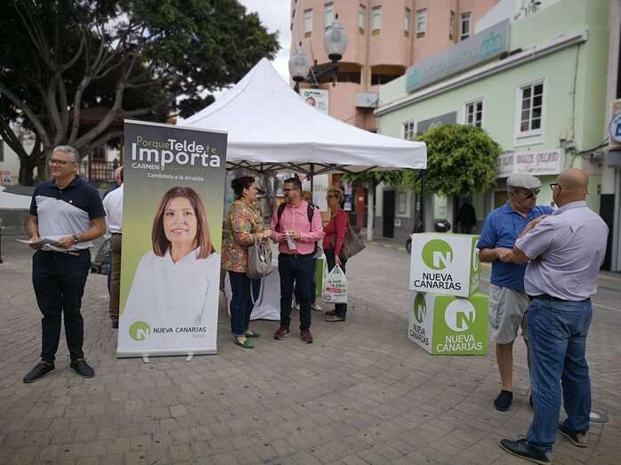 Imagen de la carpa que NC Telde instaló este martes en Los Llanos (Foto TA)