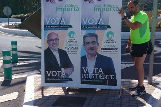 NC de Telde retira su cartelería electoral (Foto TA)