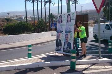 NC de Telde retira su cartelería electoral (Foto TA)