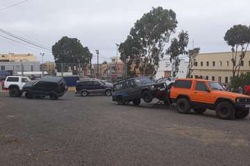 Exposición de vehículos 4x4 en Lomo Cementerio-Telde (Foto TA)
