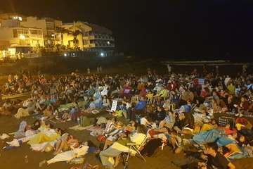 Proyección de la película 'Campeones' en Salinetas (Foto TA)