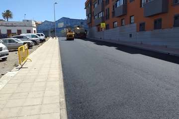 Obras de reasfaltado de las calles de Brasil, Perú y Ecuador (Foto TA)
