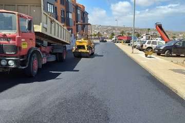 Obras de reasfaltado de las calles de Brasil, Perú y Ecuador (Foto TA)