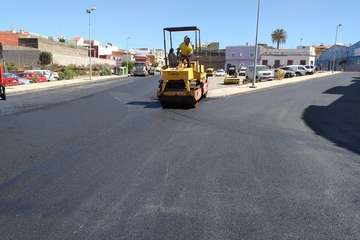Obras de reasfaltado de las calles de Brasil, Perú y Ecuador (Foto TA)