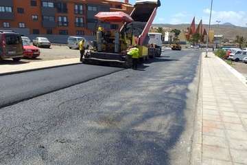 Obras de reasfaltado de las calles de Brasil, Perú y Ecuador (Foto TA)