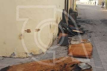 Restos del último incendio de la Casa de la Condesa (Foto TA)