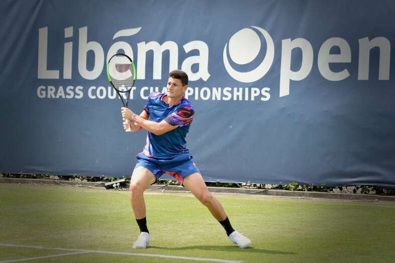 Imagen de archivo del joven tenista teldense (Foto TA)