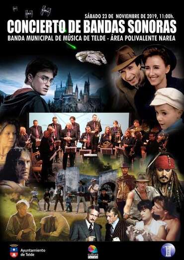 Cartel del concierto de la Banda Municipal, este sábado en la sede provisional del Mercado Municipal (Foto TA)