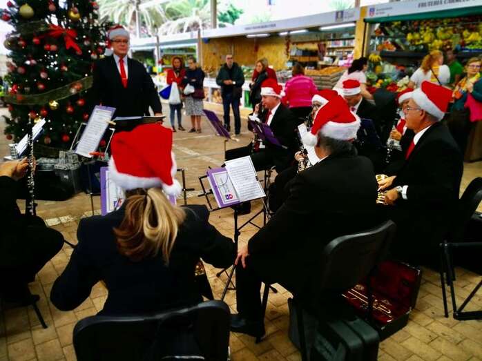 Momento del concierto de esta mañana de la Banda Municipal de Música de Telde (Foto TA)