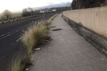 Estado de total abandono de la calle que une Eucaliptos II con la zona industrial Ajimar, en el Valle de Jinámar (Foto TA)