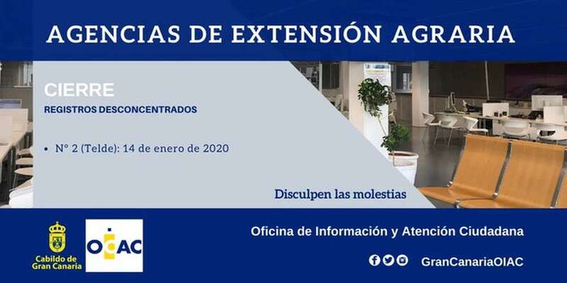 Cartel avisando del cierre este martes del registro desconcentrado (Foto TA)