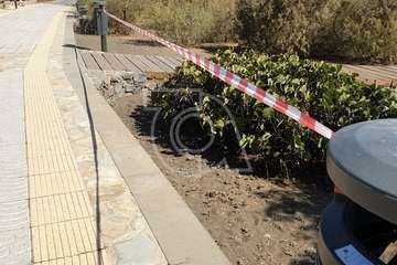 Balizan el acceso a las playas de Telde (Foto TA)