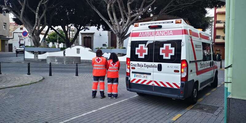 Ambulancia de soporte vital básico de Cruz Roja en Los Llanos de Telde (Foto TA)
