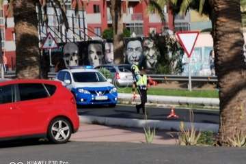  Intensos controles de la Policía Local en la entrada y salida del casco urbano de Telde (Foto TA)