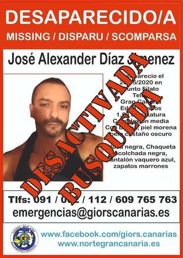 Cartel de desactivación de la búsqueda (Foto TA)