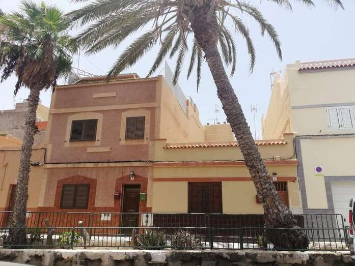 La palmera se inclina peligrosamente (Foto TA)