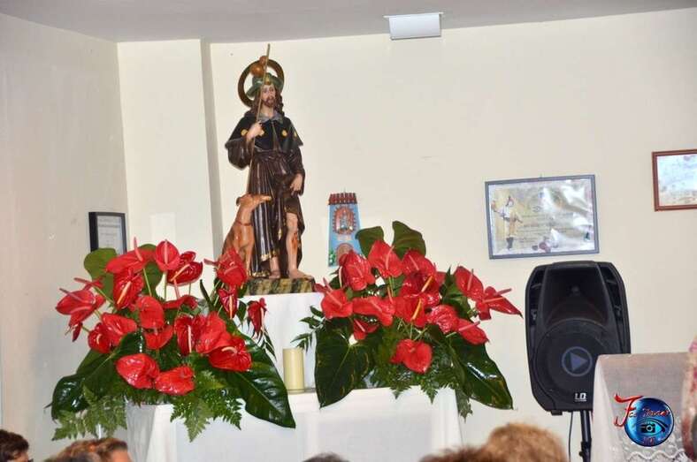 Imagen de San Roque venerada en el local social de El Roque Azucarero/Francisco Javier Santana.