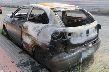 Desvalijado y quemado en una calle de la urbanización Picachos/TA.
