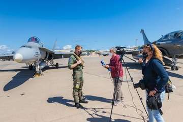 Maniobras militares en el cielo de Telde/Antonio Rico.