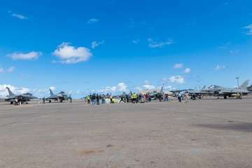 Maniobras militares en el cielo de Telde/Antonio Rico.