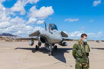 Maniobras militares en el cielo de Telde/Antonio Rico.