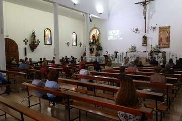 Misa en El Calero por su patrona, la Virgen de Fátima/TA.