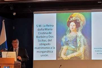 Charla del cronista de Telde sobre la reina María Cristina de Borbón/Jesús Ruiz Mesa.