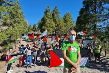 Los partidarios del pueblo saharaui 'toman' el Roque Nublo/TA.