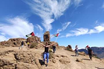 Los partidarios del pueblo saharaui 'toman' el Roque Nublo/TA.