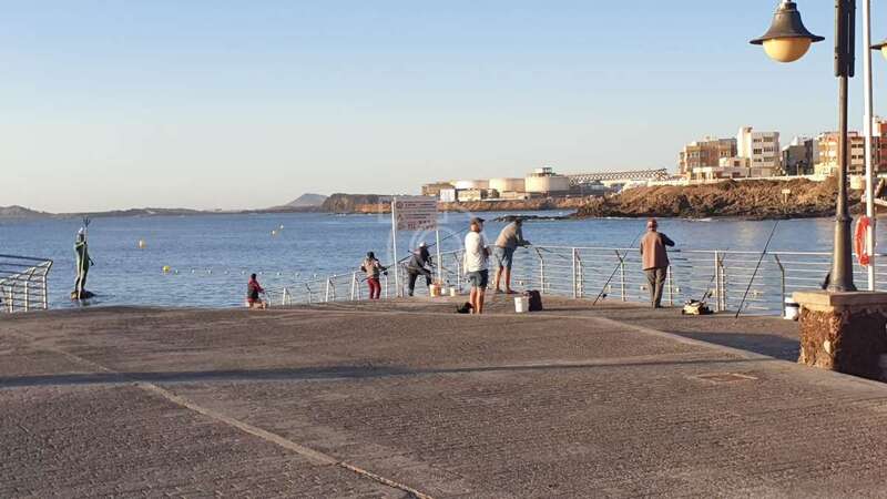 Pescadores de caña en el muelle de Melenara/TA.