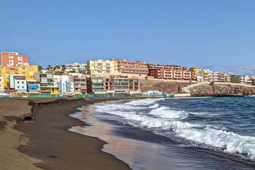 El oleaje provoca un talud de un metro de altura en la playa de Melenara/Antonio Rico.