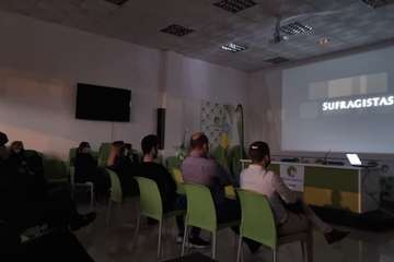 Proyección de la película Sufragistas en la sede de Nueva Canarias de Telde/TA.