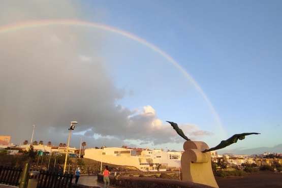 Arco iris desde la costa de Telde/Antonio Alí.
