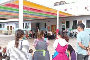 La Banda Municipal deleita a los escolares del CEIP León y Castillo de Telde/TA.