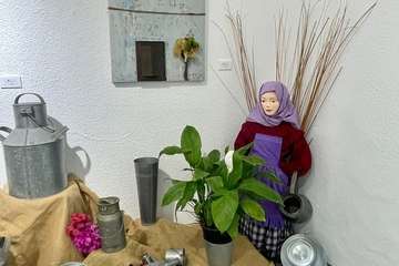  Exposición de artesanía popular canaria en las Casas Consistoriales de San Juan/TA.