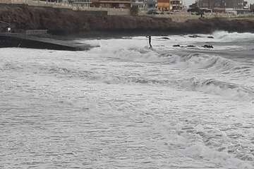 Mar enfurecido en la costa de Telde/TA.