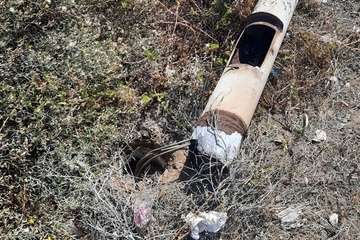 Otra farola se cae en el Valle de Jinámar (Telde)/TA.