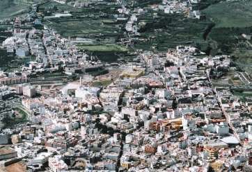 Vista aérea del casco urbano de Telde (Foto TA)