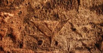 Representación de triángulos púbicos en una cueva de Gran Canaria (Foto TA)