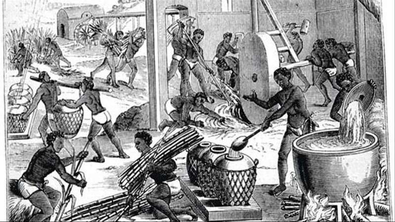 Grabado de un trapiche azucarero/Archivo.